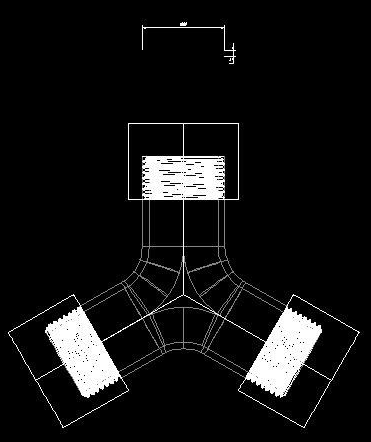 如何用CAD繪制一個(gè)三通管？